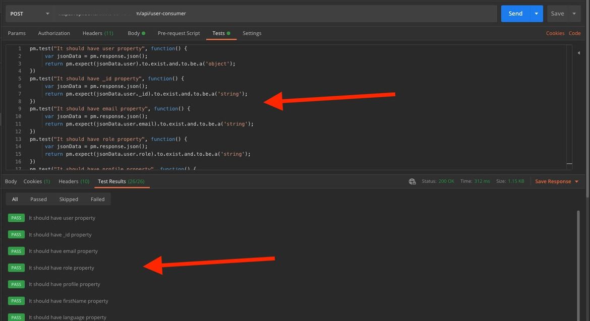 Tests Pass Postman Test Tab